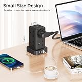 Kemelo Tower Extension Lead 8 Outlet 4 USB Ports 13A 3250W 2M Surge view 3
