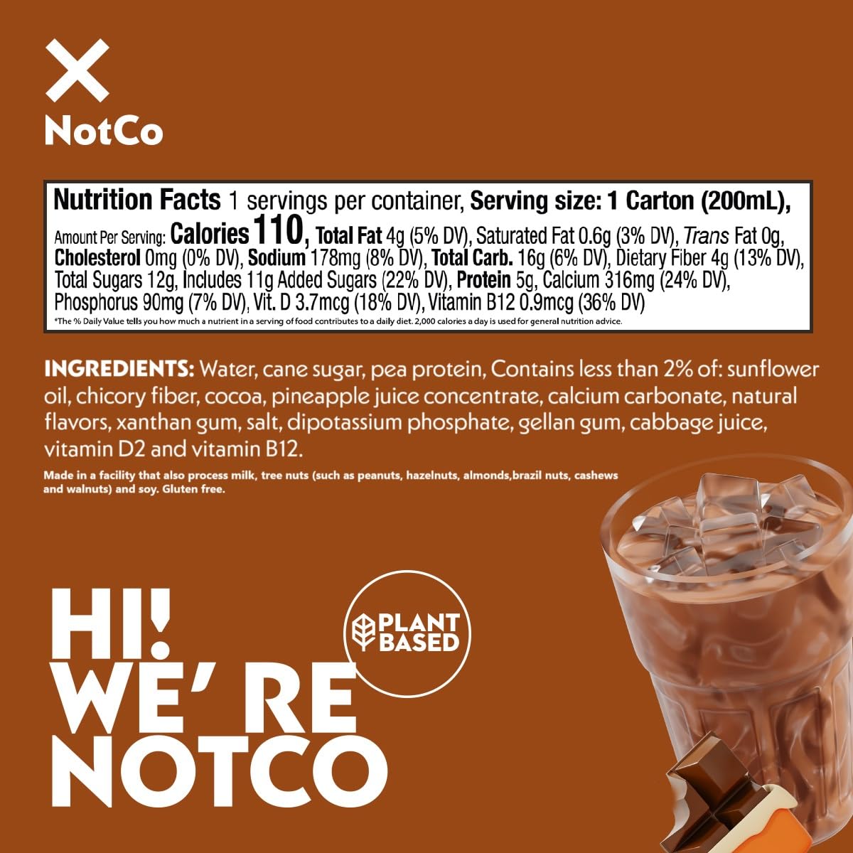 NotMilk Chocolate Plant-Based Milk Alternative, 6.76 Fl Oz (Pack of 12) - Shelf-Stable, Lactose-free, Vegan, Non-GMO