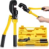 Lothee 8 Ton Hydraulic Rebar Cutter, 5/8 Inch 4-16mm Metal Cutting Tool | Manual Operation for Construction, Steel Rebar Cutting Tool, Portable Yellow Case, Handheld Hydraulic Shear Design