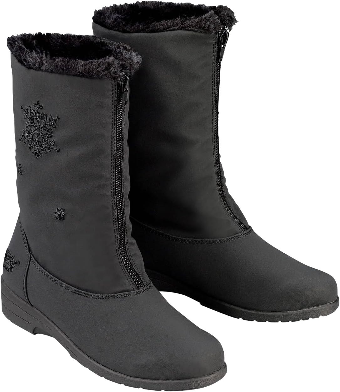 Chromatics by Totes Snowflake Boots, Black, Size 8 (Wide)