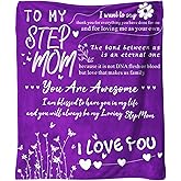 Step Mom Blanket to My Step Moms 50X60 Soft Throw Blanket 310 Grams Purple Throw Gifts for Bonus Moms Meaningful Mother's Day Present Easy Maintenance Designed