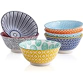 Selamica Porcelain Ice Cream Bowls Set of 6, Small Bowls, Ceramic bowls for Dessert, Ice Cream, Variety of Colors