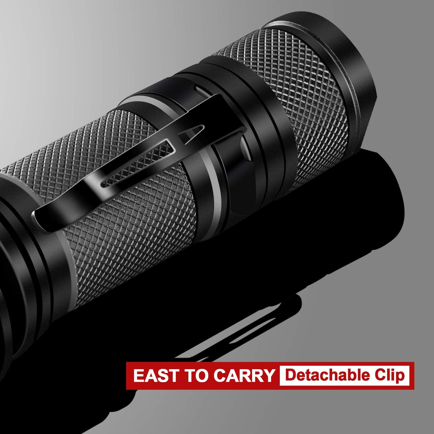 LETMY LED Tactical Flashlight, Ultra Bright 2000 Lumen XML T6 LED Flashlights With 5 Modes, Zoomable and Water Resistant for Camping Biking Hiking Home Emergency, 2 Pack - - 