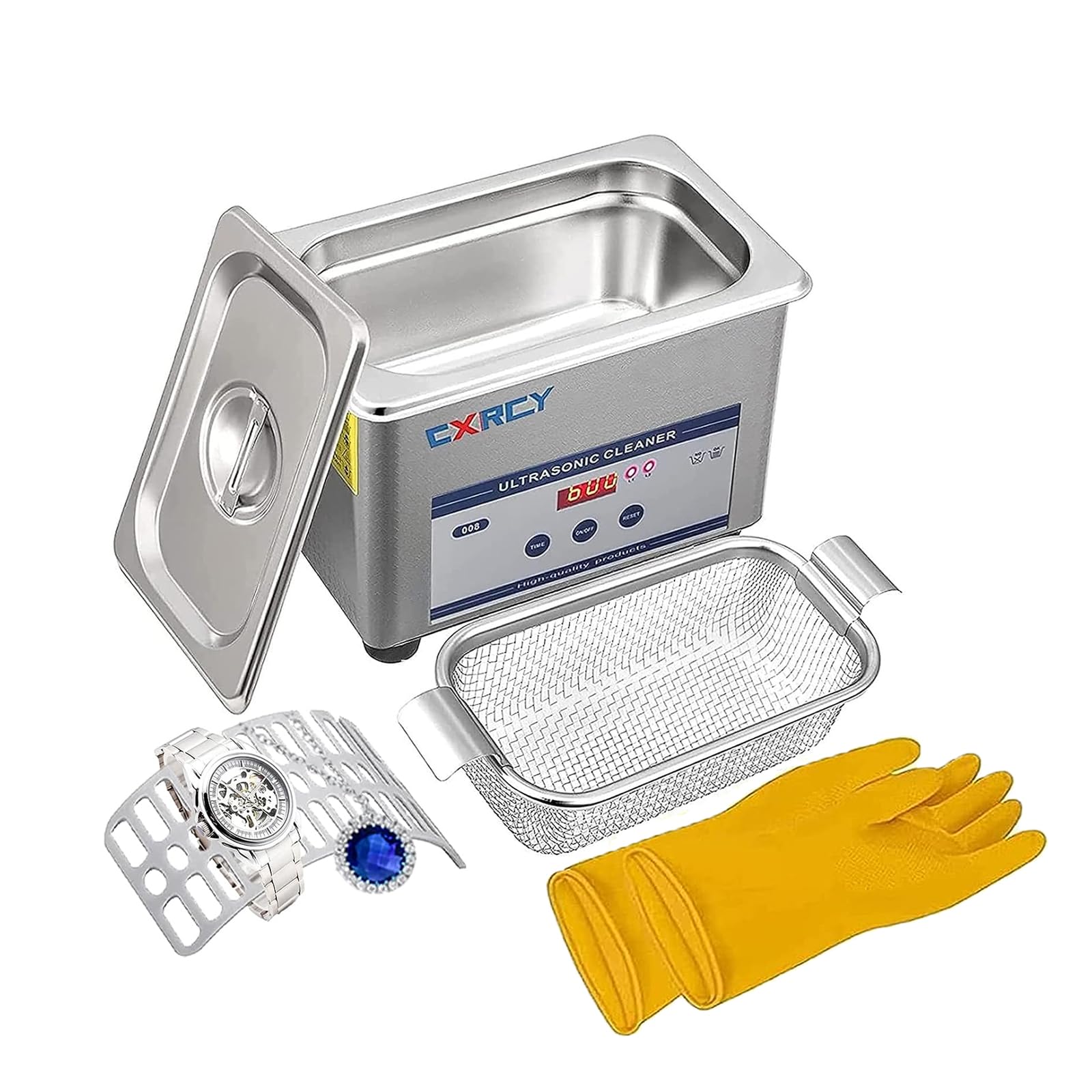 Photo 1 of CXRCY 0.8L Ultrasonic Jewelry Cleaner Professional Cleaner Machine for Jewelry Eyeglasses Dental Instruments Rings Diamond Parts Circuit Board Watch