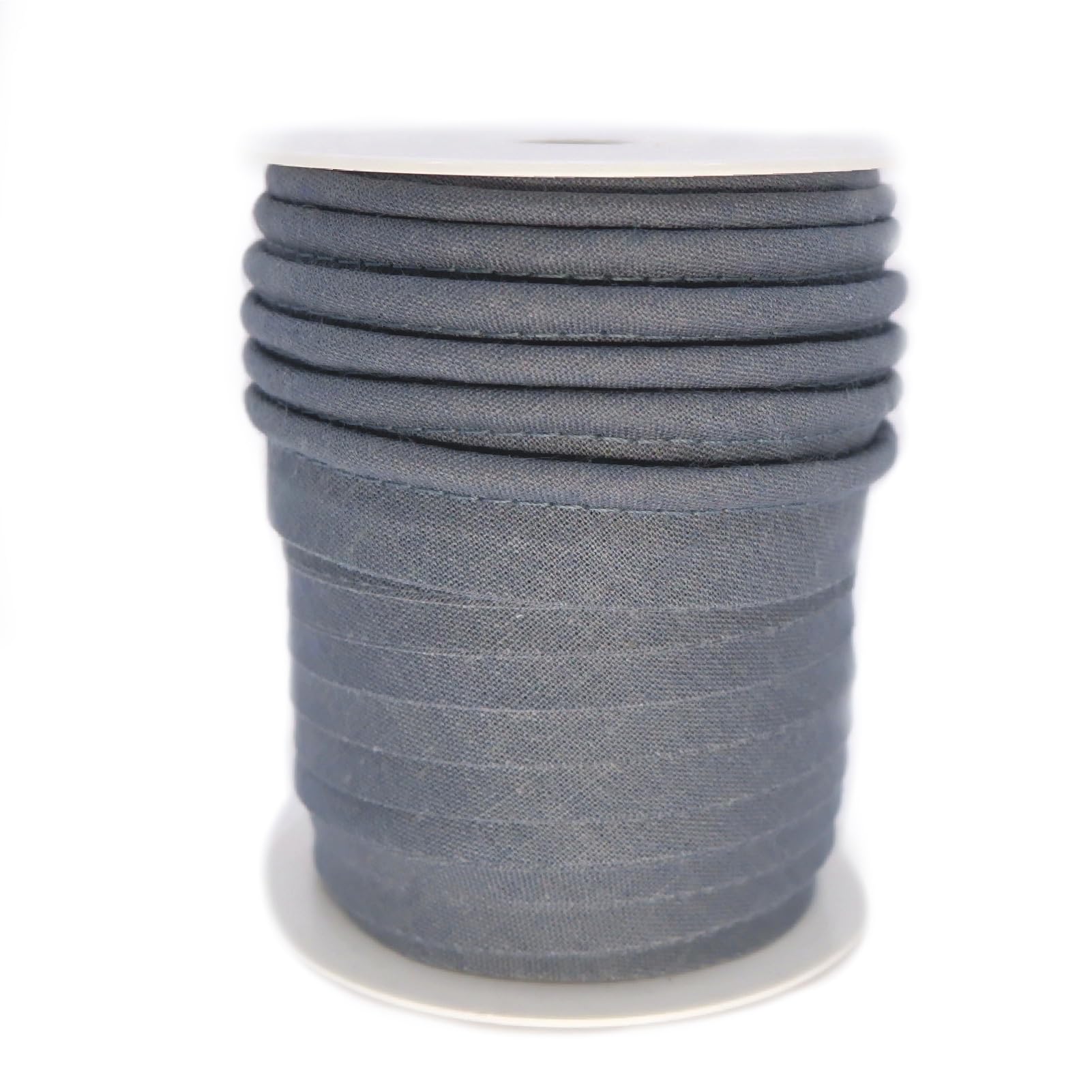 TEXTEX = Piping for Sewing, Decoration, and Crafts. Composition 50% Cotton and 50% Polyester. Total Width of 15mm, Cord of 5mm, and Flap of 10mm. 10 Meter Reel - (Dark Gray)