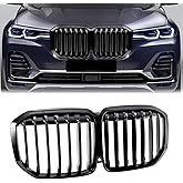 Front Grill for BMW X7 G07 2019 2020 2021 2022 Insert Grille Replacement Gloss Black Single Slat