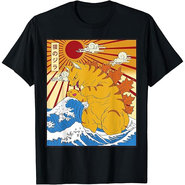 gato♡ Amazon.com: Catzilla Cat Japanese Art Funny Cat Gifts For