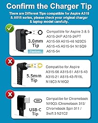Ftenlyen Laptop Charger Compatible with Acer Aspire