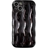 Caseative for iPhone 13 Case, Light Black | Water Ripple Pattern Curly Wave Frame Soft