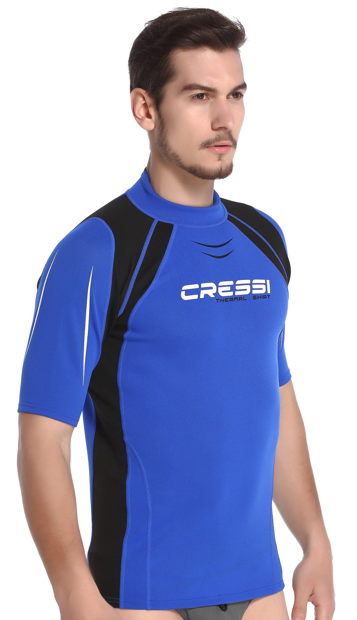 Cressi Thermo Short Sleeves Protection Rash Vest - Blue, Small/Size 2