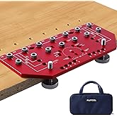 RUITOOL Shelf Pin Jig and Hinge Jig Two-in-One, Self-contained Clamping Function All Metal Shelf Pin Drilling Jig with 1/4" and 5mm Drill Bits, Shelf and Cabinet Hardware Jig Tool Drill Guide