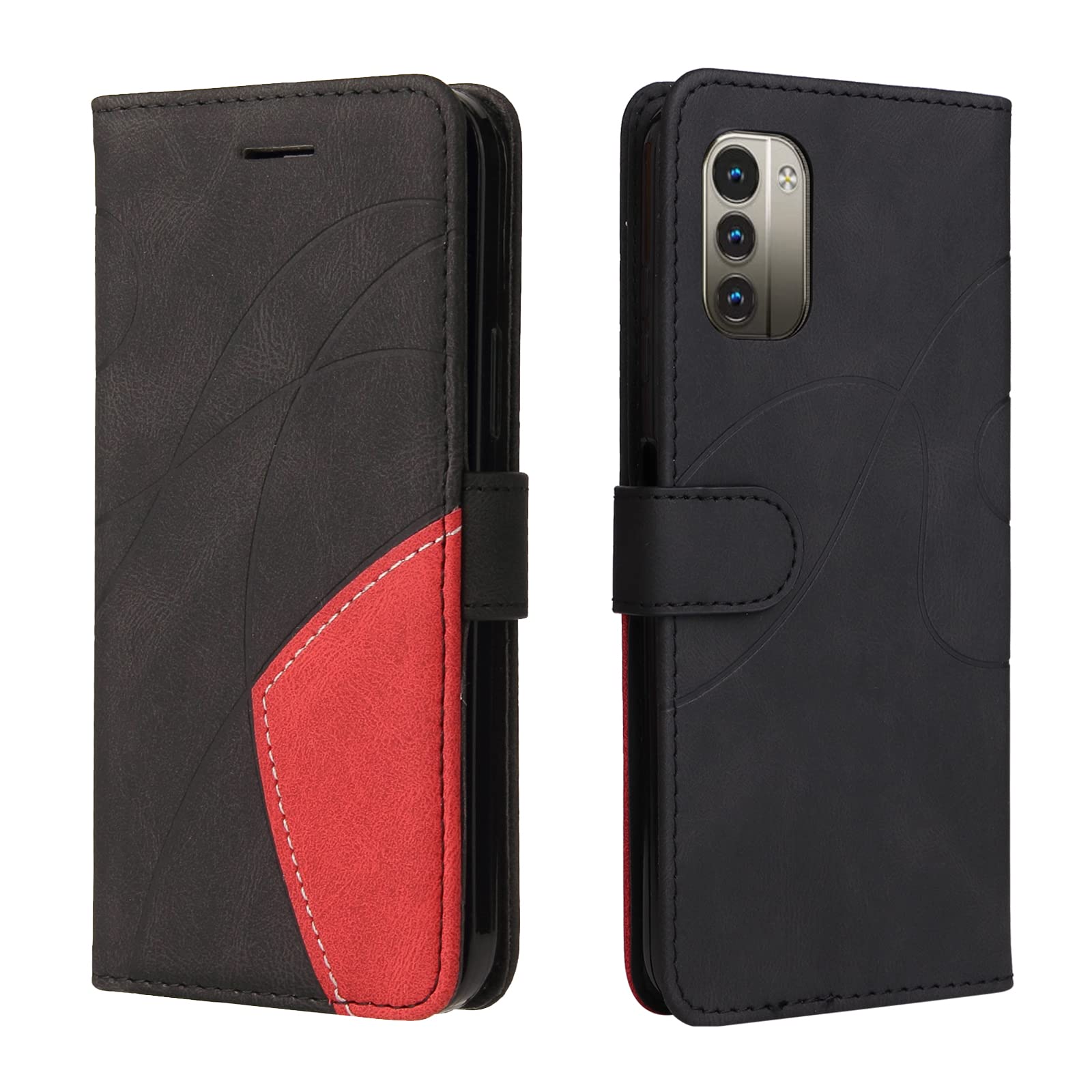 Nokia G21 Wallet Case, Nokia G11 Cover, Soft Leather Wallet Case Flip Folding Shockproof Cover with Credit Card Slots Stand Magnetic Protective Compatible with Nokia G21 / G11 Phone Case, Black