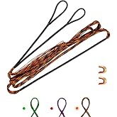 Deerseeker Archery Bowstring Set with 2 Nocking Points Dacron Recurve Bow String Replacement 12, 14, 16 Strands for Traditional Longbow Bow Shooting 48-70 inches (1pcs)