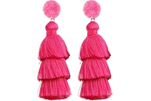 Rave Envy Colorful Tassel Earrings for Women - Layered Tassle Earrings - Choice of Color