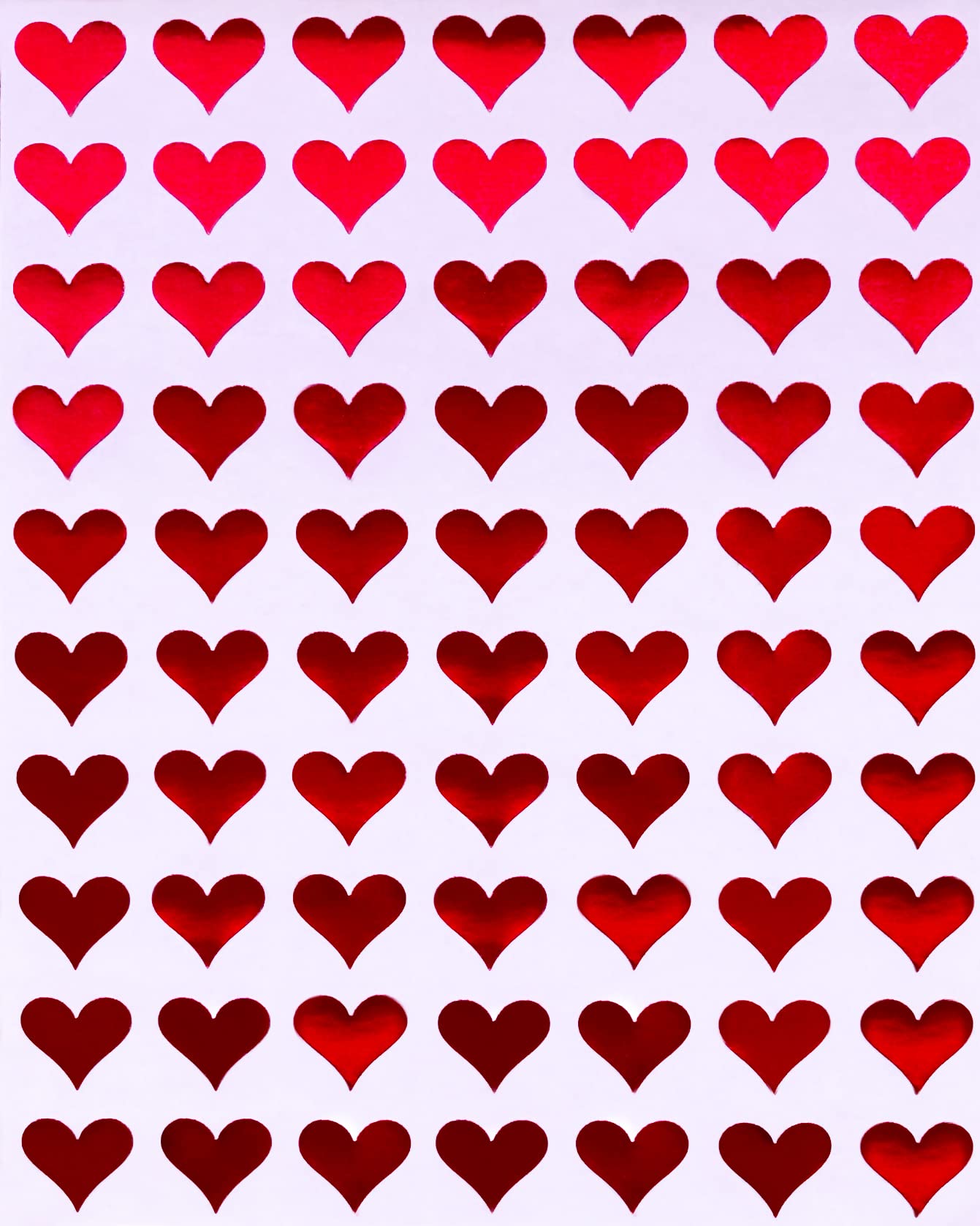 Royal Green Mini Hearts Stickers for Decoration 1.3CM (13MM) Metallic Label Hearts for Arts, Crafts, Party Supplies, and Scrapbooking, 1050-Pack (Metallic Red)