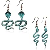 Fuvirou Snake Earrings for Women Boho Statement Snake Earrings Punk Gothic Snake Dangle Drop Earrings Vintage Animal Earrings Jewelry Gift
