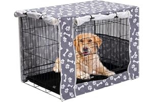 Pethiy Dog Crate Cover Durable Polyester Pet Kennel Cover Universal Fit for Wire Dog Crate - Fits Most 42 inch Dog Crates - C