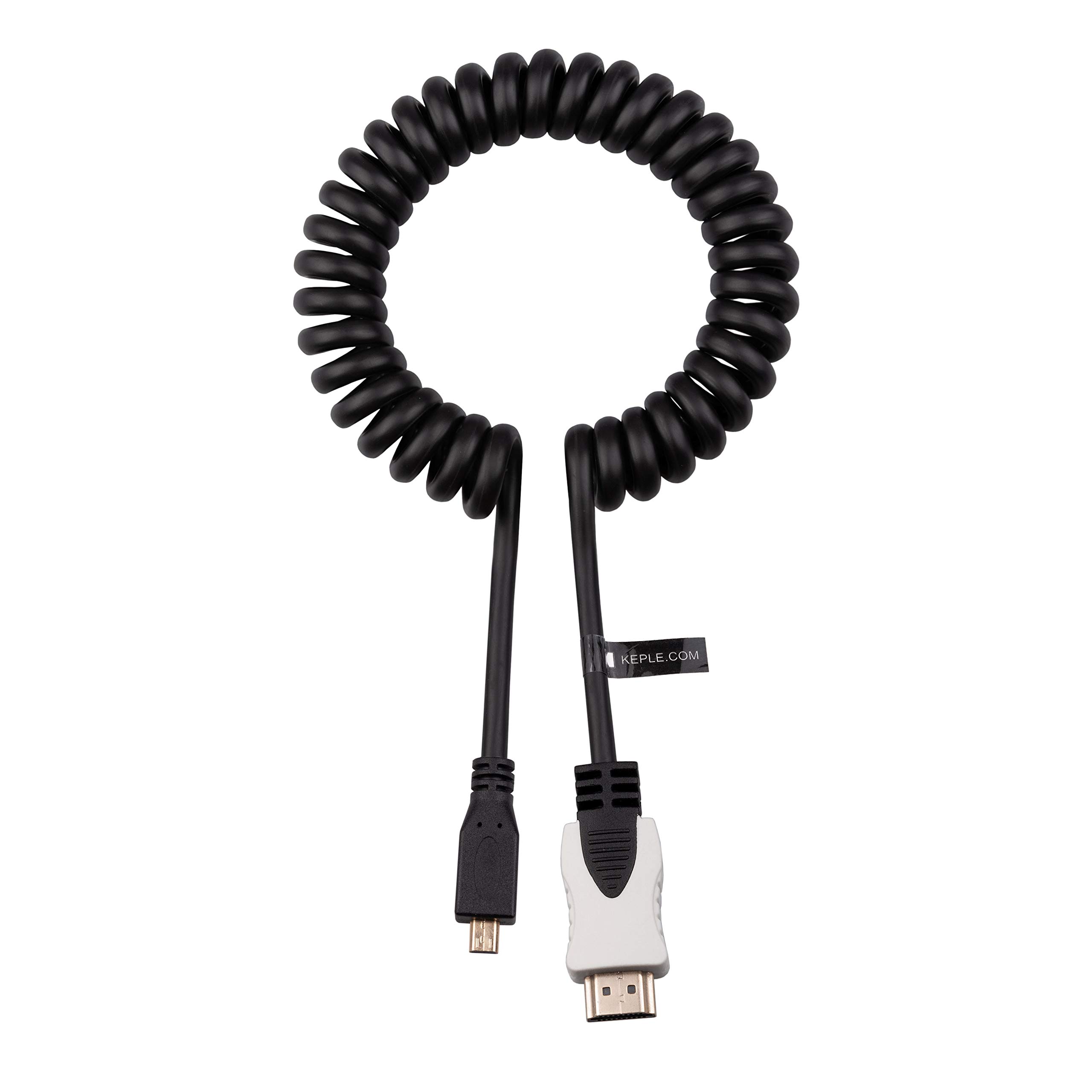 HDMI Cable 1.5M HDMI to Micro HDMI Coiled Male to Male Lead High Speed 18Gbps 2.0 4K Compatible with Raspberry Pi 4, Hero 7 6 5, Sony A6000 A6300, Nikon B500 Camera, Huawei MediaPad, ASUS Zenbook