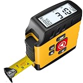 ACPOTEL Digital Tape Measure 16ft, LCD Display, 6 Metric &amp; Imperial Units | Retractable Measuring Tape, Rechargeable, 1/16" Precision, 20-Value Memory, Midpoint, Area/Volume Calc for Pro &amp; DIY Use