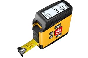 ACPOTEL Digital Tape Measure 16 Ft - 6 Metric and Imperial Units, Easy Read Digital Measuring Tape Retractable with Fractions 1/16, Rechargeable Measurement Tool, for Distance/Area/Volume, Yellow
