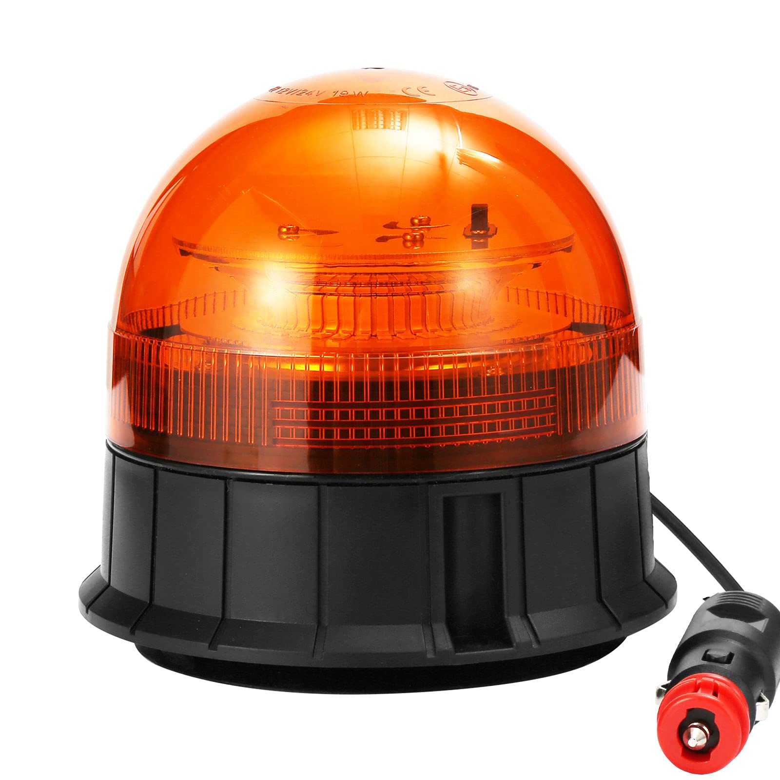 AGRISHOP Led Beacon Strobe Magnetic 360° Lights 12/24V,LED Flashing Amber Strobe Warning Lights, LED Orange Rotation Revolving Emergency Safety Light for Vehicles Forklift Excavator Truck Golf E-mark