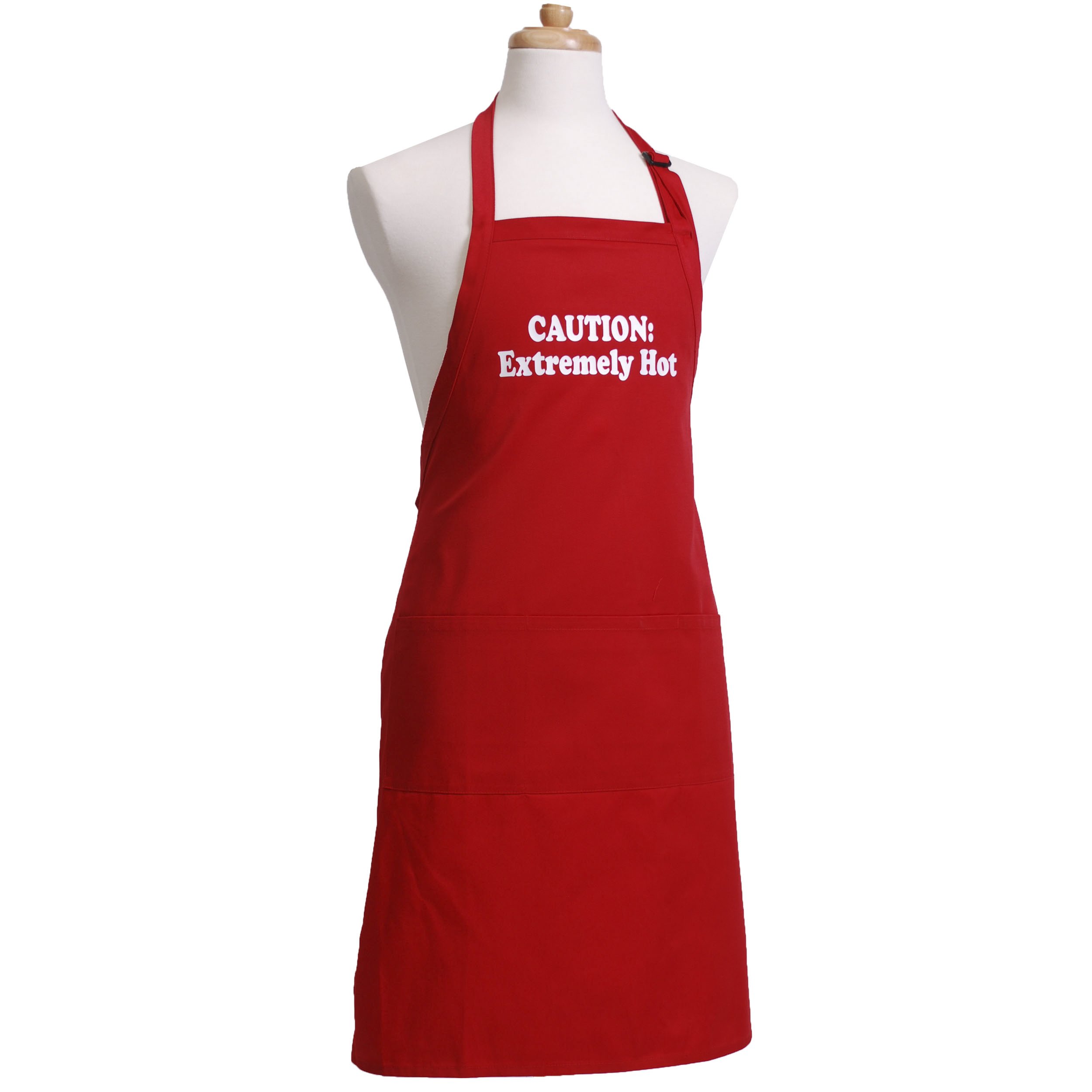 Flirty Aprons Men's Original Caution Extremely Hot Apron Red