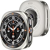 Amizee Rugged Case Compatible with Samsung Galaxy Watch Ultra/Ultra 2(2025) 47mm with Back Cover, Metal Bumper Ultra Thin Shockproof Protective Cover for Galaxy Watch 47mm, T-Black/Orange