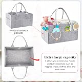 Yueshop Grey Felt Baby Diaper Caddy Nursery Storage Organizer view 4