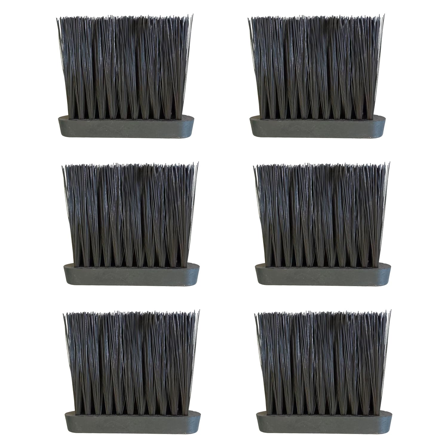 Bohue 6Pcs Oblong Hearth Brush Head Replacement Hearth Fire Brush Head Wooden Cleaning Brush Hearth Fire Brush for Home Fireplace Cleaning