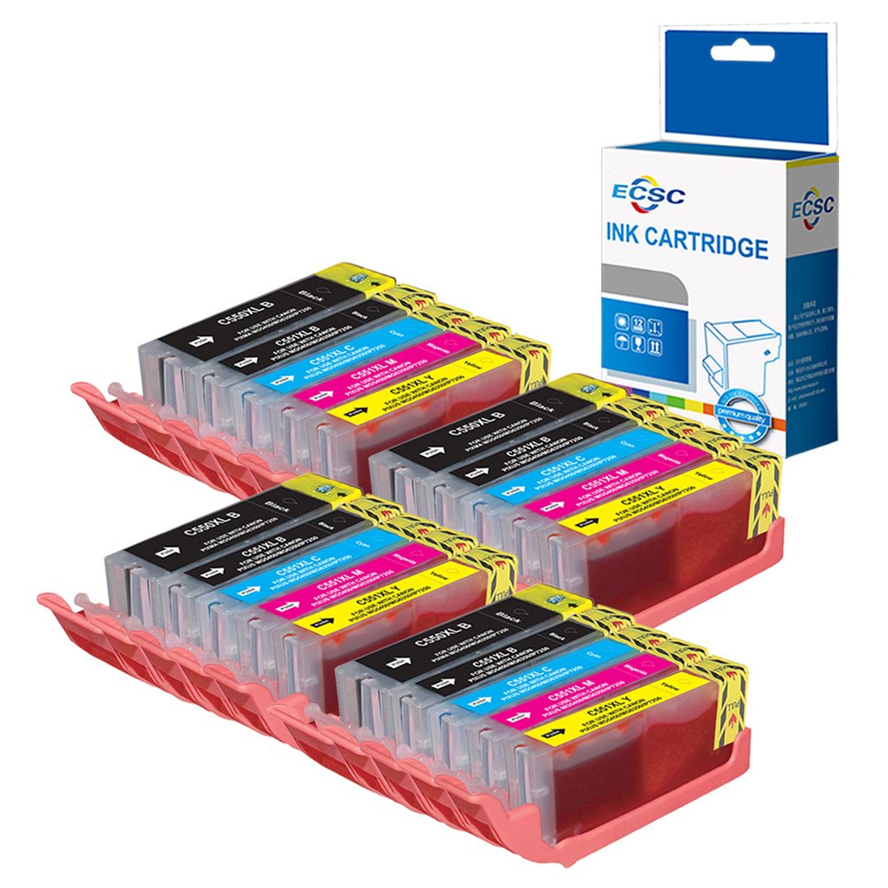 ECSC Compatible Ink Cartridge Replacement for Canon Pixma iP7200 iP7250 iP8700 iP8750 iX6850 MG5450 MG5450S MG5550 MG5600 MG5650 MG6350 MG6450 MG6600 MG6650 MG7150 MG7500 MG7550 MX725 MX920 (20-Pack)