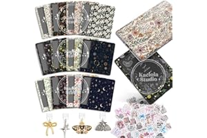 KACIOLA STUDIO 12PCS Vintage Floral Skin for E-Reader, and 4PCS Type C Charms for E-Reader with Scrapbook Stickers, 6.9"x4.8" Skin Front and Back Decal Inserts for Paper White 11th (Vintage Floral)