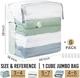 TAILI Extra Large Vacuum Storage Bags Cube 6 Jumbo Reusable Clothes Bedding view 6