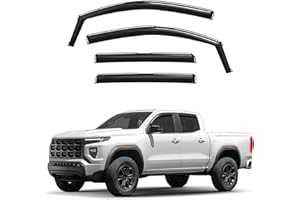 GrandWheel Co Smoke Tinted in-Channel Side Window Vent Visor Deflectors Rain Guards Compatible with GMC Canyon 2023-2026 Crew