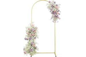 6FT Wedding Arch Backdrop Stand, Balloon Arch Stand, Gold Metal Wedding Arches for Ceremony, Metal Arch Backdrop Stands for B