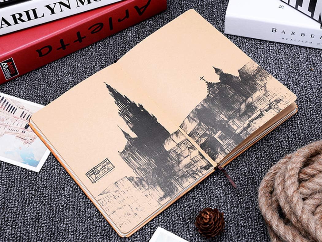 Ranvi European Retro Style Kraft Paper Notebook, Creative A5 Hard Shell Hardcover Notepad, Brown, size3 - Image 4