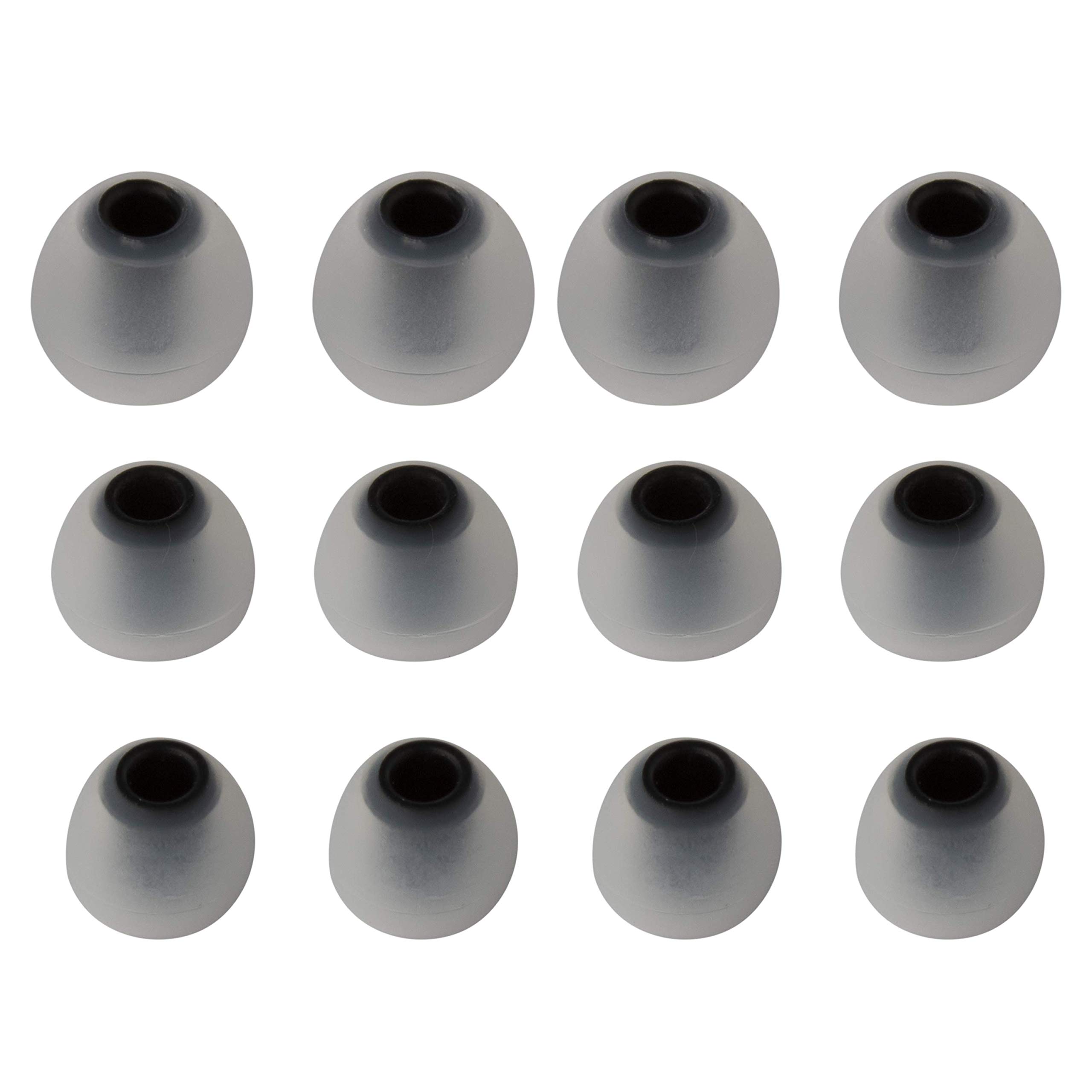 Xcessor 7 Pairs (14 Pieces) of Silicone Replacement In Ear Earphone Earbuds. Replacement Ear Tips for Popular In-Ear Headphones. (S/M/L, Transp/Black)