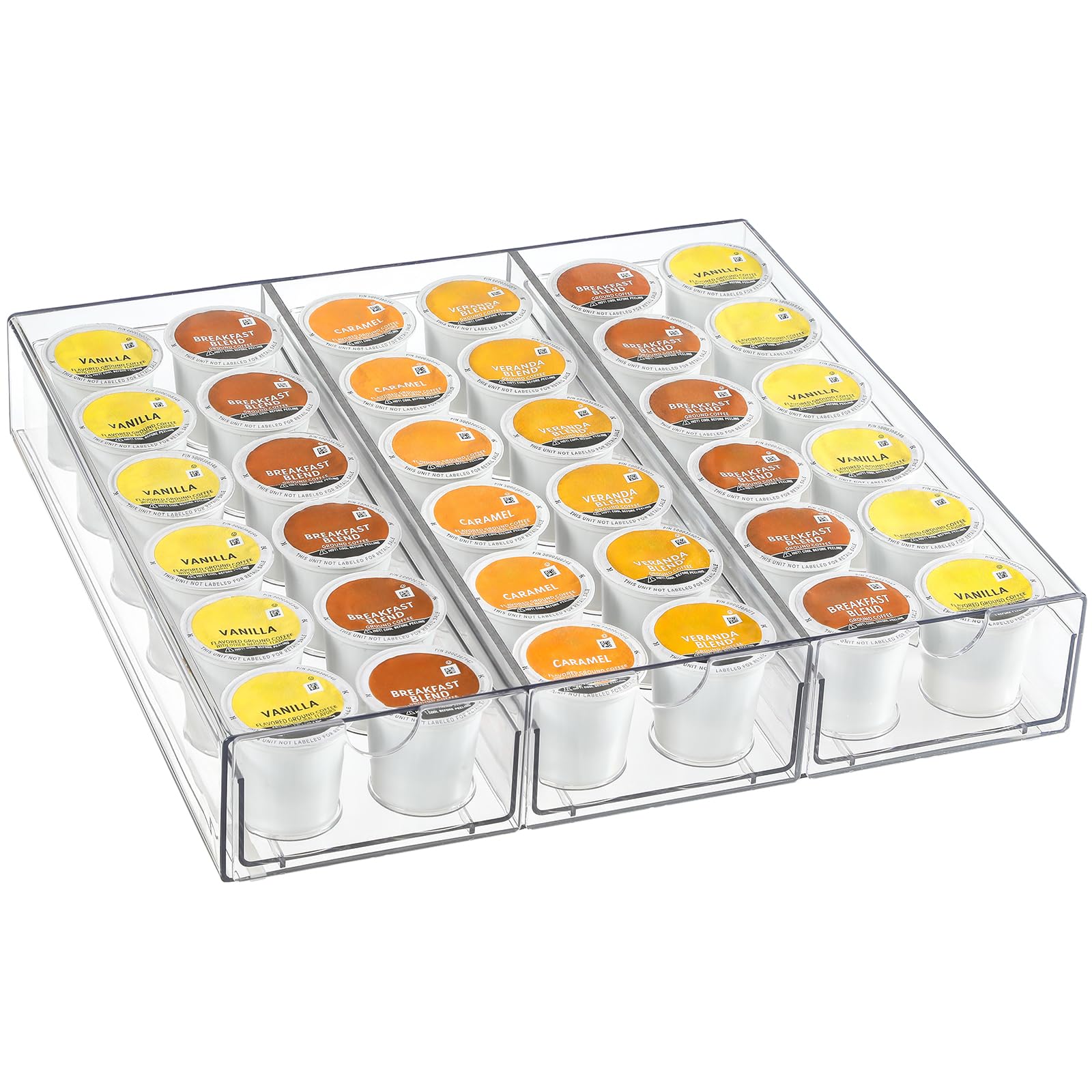Photo 1 of *MINOR DAMAGE** Clear Acrylic Coffee Pod Holder Organizer for K CUP, 36 Pods Storage for Kpods on Counter, Under Coffee Maker Countertop Drawer Organizer for KCUP, for Keurig Pod - Sturdy & Food Grade