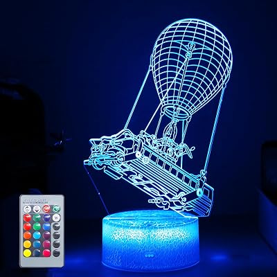 Hoofun 3D Night Light Batttlebus Hot Air Balloon with 16 Colors Remote