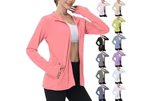 Womens Sun Protection Hooded Jacket Full Zip UPF 50+ Long Sleeve Lightweight Athletic Shirt with Pocket Outdoor Hoodie