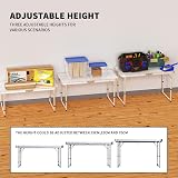 Lucn 4ft Folding Camping Table 120x60cm, 3-Height Adjustable 55/62/70cm view 4