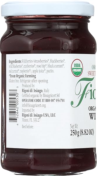 FIOR DI FRUTTA, FRUIT SPREAD WILD BERRY ORGANIC, 8.82 OUNCE