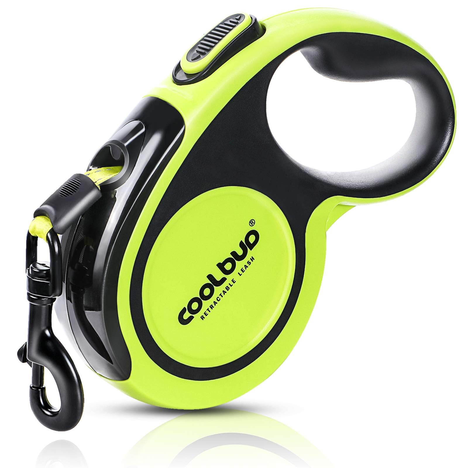 Hurluksi Retractable Dog Lead 5M /16ft Extendable Dog Leash, Heavy Duty Extension Dog Lead with Anti-Slip Handle and Quick Brake Button for Large Dogs Up to to 110lbs/50kg (Green)