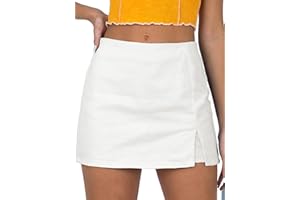 ANRABESS Jean Skorts for Women High Waisted Side Slit Summer Casual Mini Skirts Y2K Trendy Stretch Denim Shorts