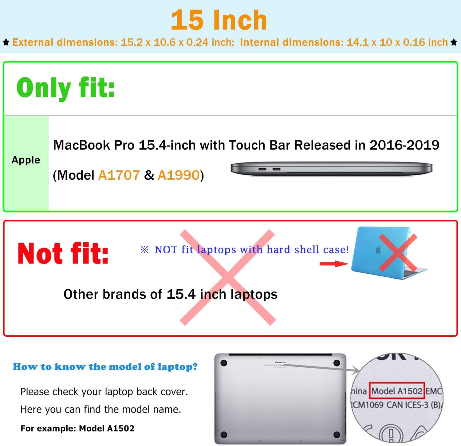 HYZUO 15 Inch Laptop Sleeve Case Bag for MacBook Air 15 M5 A3448 M4 A3241 M3 A3114 M2 A2941 2026-2023 - Image 3
