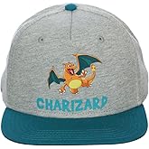 Bioworld Kids Pokemon Charizard Athletic Jersey Snapback Hat with Patch and Printing OSFA Multicolored