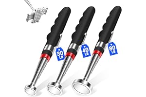 3PCS Telescoping Magnetic Pick Up Tool Extendable up to 31", 30lb 40lb 80lb Telescopic Magnet Stick with Extra Strong Magnet 