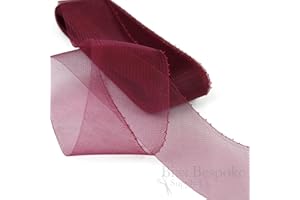 BIAS BESPOKE 25 Yards of Soft Horsehair Braid with Gathering Thread 3" Wide, Dark Red