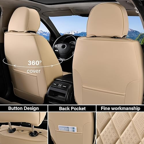 Full Set Coverado Car Seat Covers, Waterproof Leather, Universal