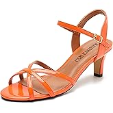 MAIERNISI JESSI Unisex Men's Women's Strappy Sandals, Kitten Heel, Slingback, Open Toe, Dress Shoes
