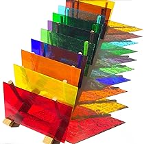 Lot De 4 Feuilles De Vitrail 4 Pouces + 2 Feuilles Verre D'art – Illusion Bleu Foncé, Uxcell